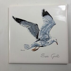 Screen Craft Hand Decorated Ceramic Sea Gull Tile Wall Art